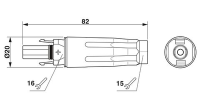 1020776 - PV-C4F-S 2,5-6 (+) - Штекерный соединитель