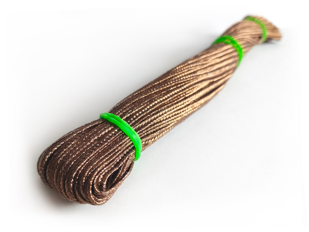 Сутаж полиэстер с люрексом 3мм бронза