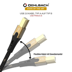 USB кабель Oehlbach Primus B, TypeA-TypeB, 0.5m (D1C9540)