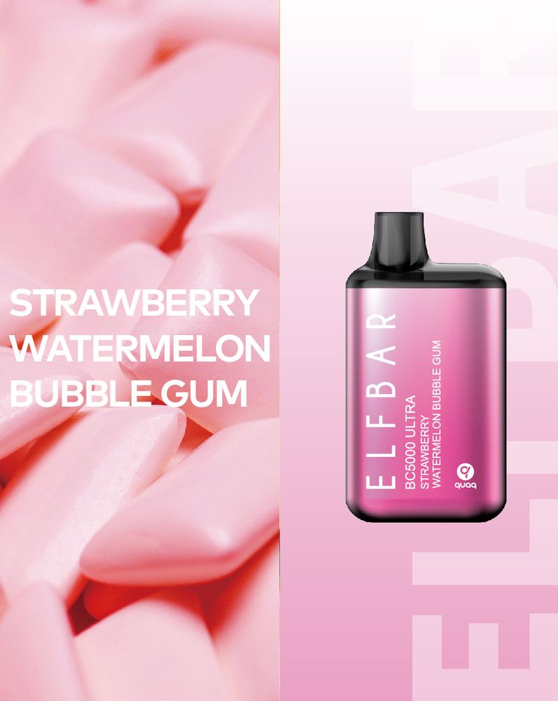 Elf Bar BC5000 ULTRA - Strawberry Watermelon Bubble Gum (5% nic)