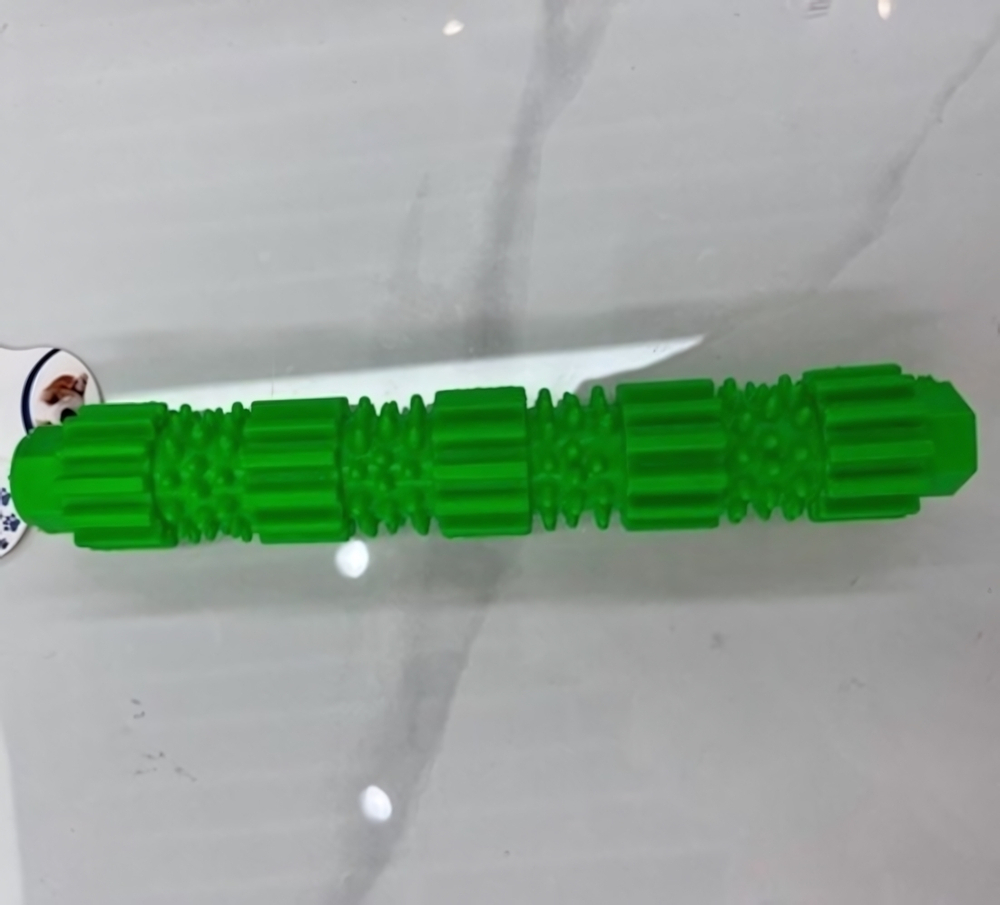 Игрушка рельефная для средних и крупных пород собак «Палочка», цвет зеленый, 22,7*3,5см