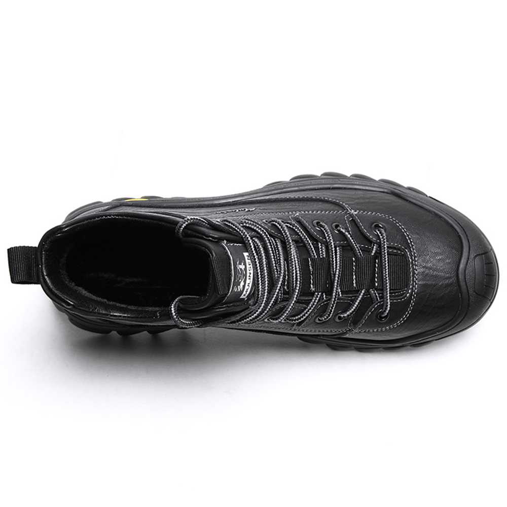 Mulinsen Work Boots Men"s High top Black/Gray