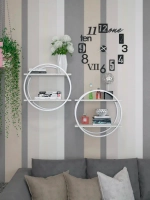 Набор полок круглых настенных серебро-белых  - СБ