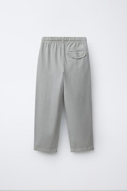 ZARA СТРУЯЩИЕСЯ ХЛОПКОВЫЕ БРЮКИ, ЖЕМЧУЖНО-СЕРЫЙ