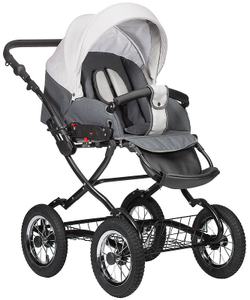 Детская коляска Indigo Charlotte Sity Classic 12 3 в 1 с автокреслом Avionaut Cosmo Cs05 т.серый+св.серый