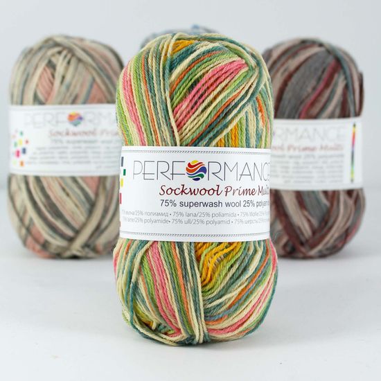 Пряжа Sock Wool Prime Multi 4-ply PERFORMANCE (75% шерсть супервош, 25% полиамид)