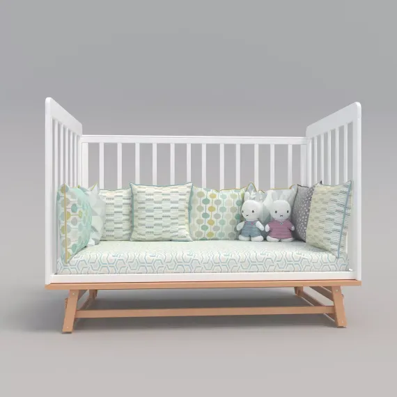 Детская кроватка с продольным маятником Incanto Anniken Белая/бук