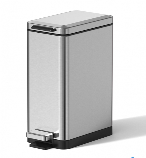 Ведро для мусора с МИКРОЛИФТОМ (прямоугол. САТИН)  10л. JAVA