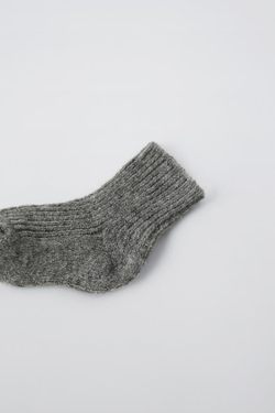 ZARA НОСКИ ИЗ СМЕСОВОГО КАШЕМИРА, ТЕМНО-СЕРЫЙ