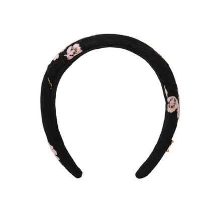 Ободок с цветочной вышивкой