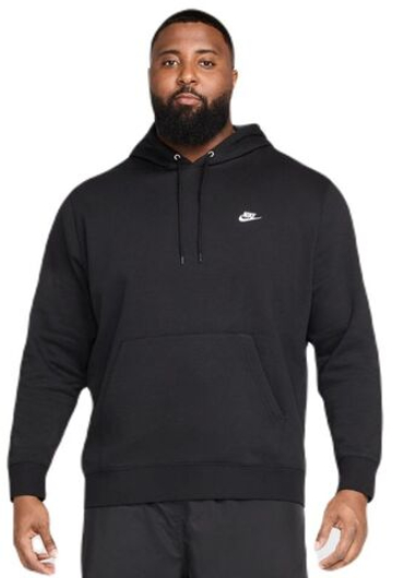 Мужская теннисная кофта Nike Club Fleece Pullover - черный/черный/белый