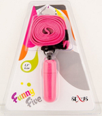 Розовая вибропулька с ремешком на шею, 6 см.