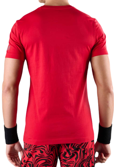 Футболка мужская теннисная Hydrogen Court Cotton T-Shirt - red paint