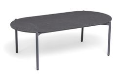 "Диего" журнальный стол из HPL 120х60 H45, цвет "серый гранит", каркас темно-серый (RAL7024) муар