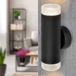 Светильник настенный ЭРА WL50 BK/TR 2*GU10 2*12Вт IP20 черный, прозрачный | Настенная подсветка