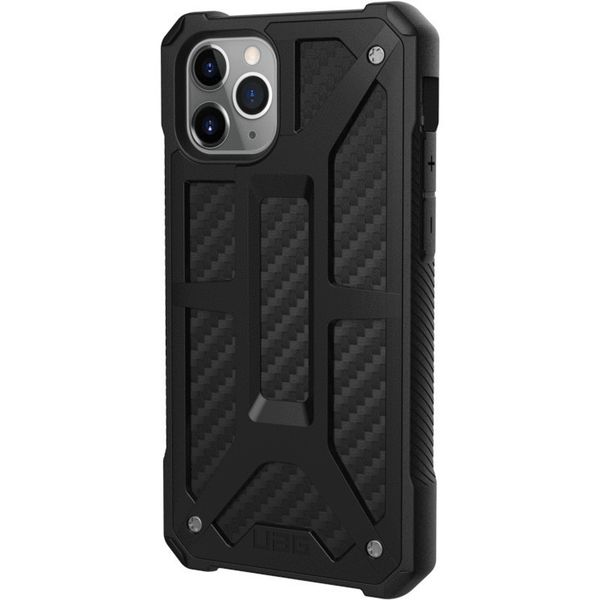 Чехол Uag Monarch для iPhone 11 Pro MAX чёрный карбон (Carbon Fiber)