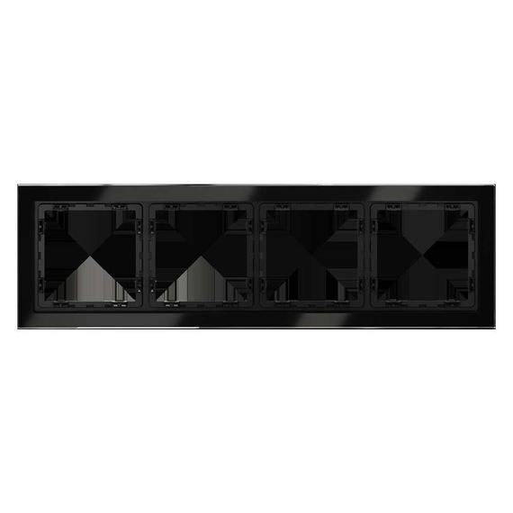 Рамка стеклянная Voltum S70 на 4 поста, (черный,стекло) VLS110408