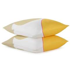 Набор из двух наволочек из сатина  горчичного цвета с авторским принтом Freak Fruit 70х70 см