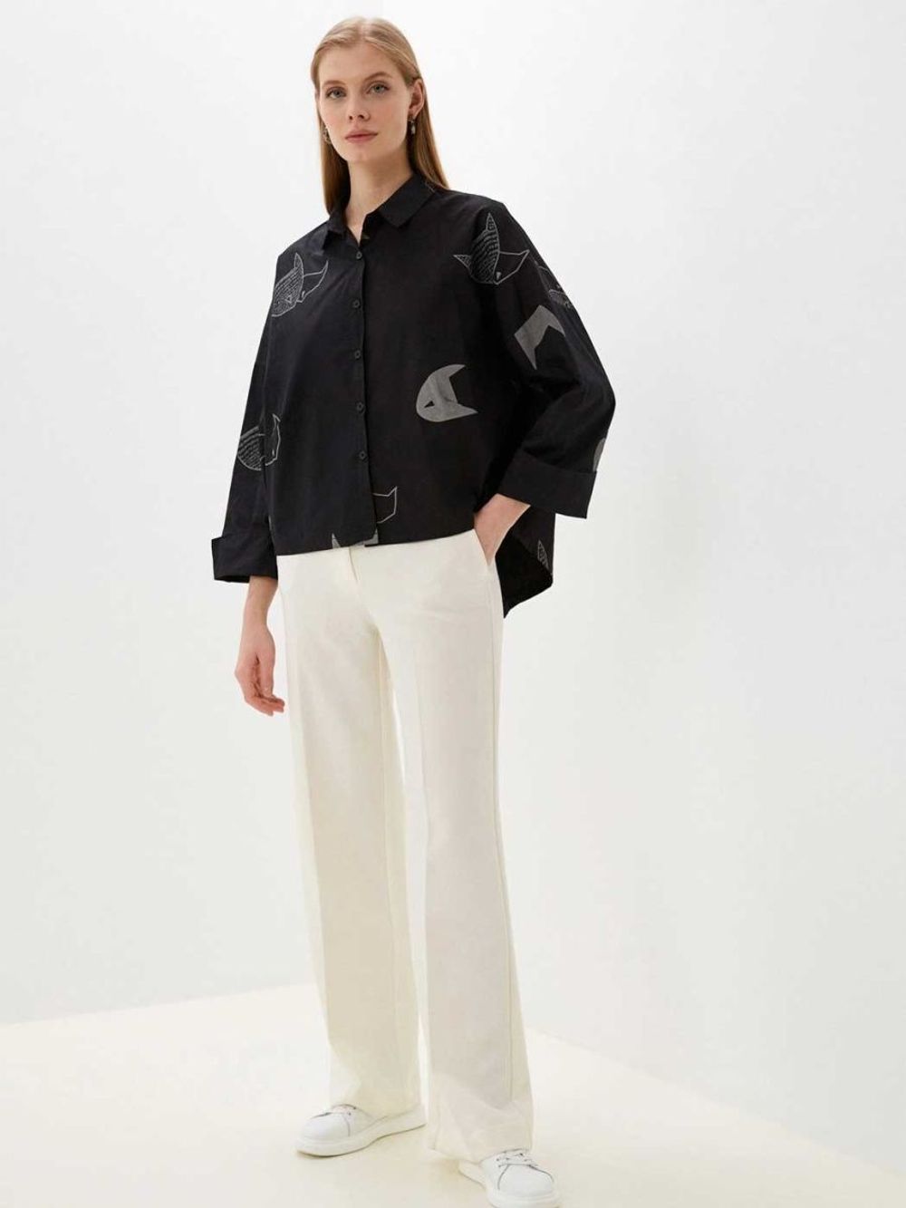 Рубашка  оверсайз  короткая