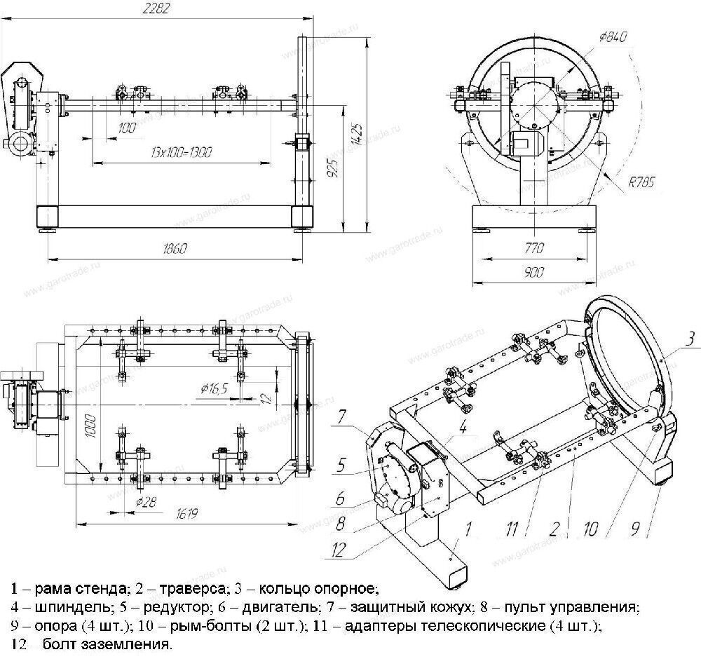 Стационарный до 3000 кг привод эл-мех Р770Е