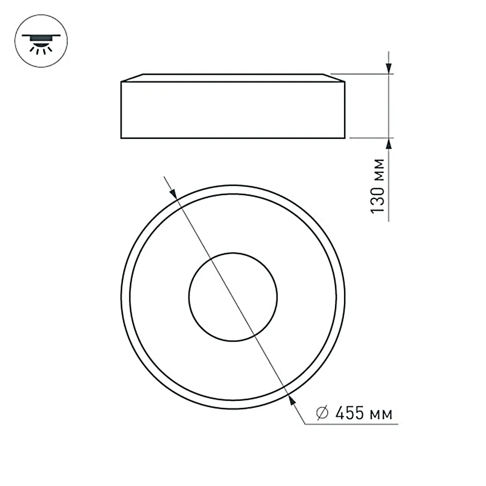 Светильник SP-TOR-RING-SURFACE-R460-33W Day4000 (WH, 120 deg) (Arlight, IP20 Металл, 3 года) 022134(1)