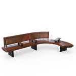 Скамейка Rail Road 03 Long с поворотом и подлокотниками