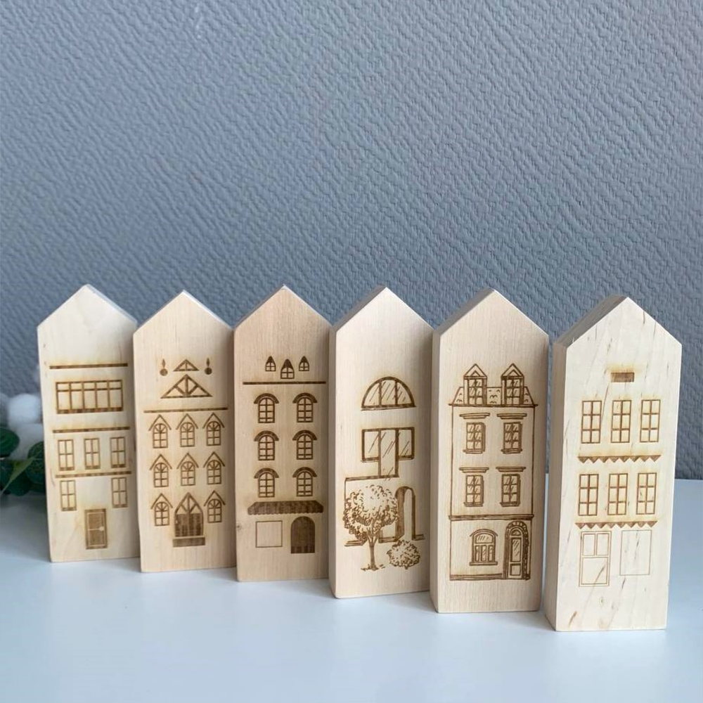 Домик с рисунком 1 (гравировка) 1шт.