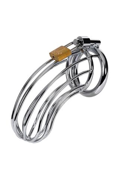 Серебристый пояс верности TOYFA на замочке (Цвет: серебристый)