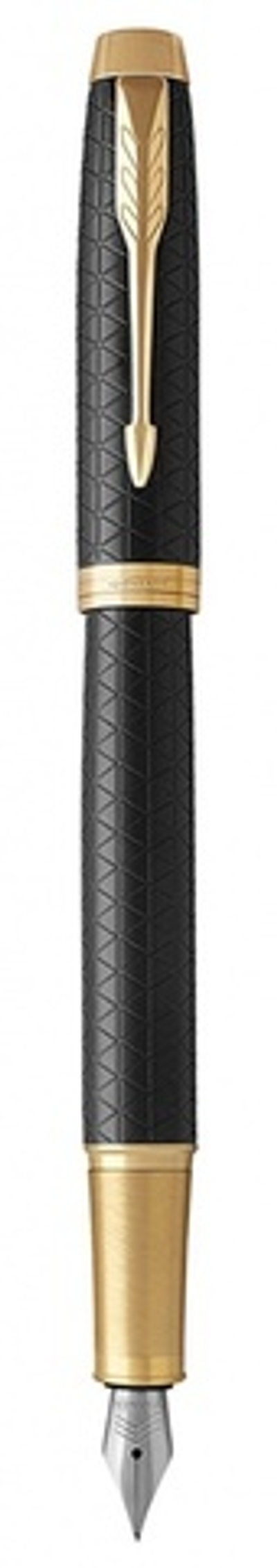 Перьевая ручка Parker IM Premium Black GT, перо: F, цвет чернил: blue, в подарочной упаковке.