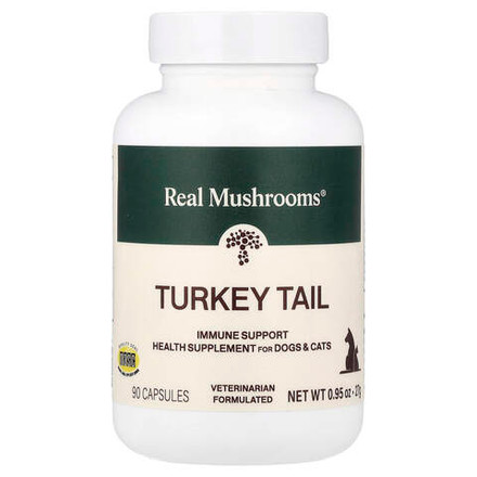 Real Mushrooms, трутовик разноцветный, для собак и кошек, 90 капсул, 27 г (0,95 унции)