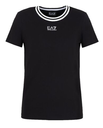 Женская теннисная футболка EA7 Woman Jersey T-Shirt - Black