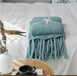 Плед вязаный ZEPHYR HOME бирюзовый