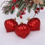 Ёлочные игрушки «Юла» 8 см (набор 3 шт), красный