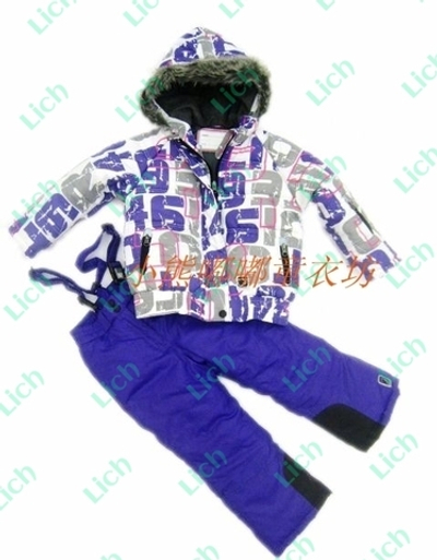 Костюм зимний: полукомбинезон и куртка с принтами