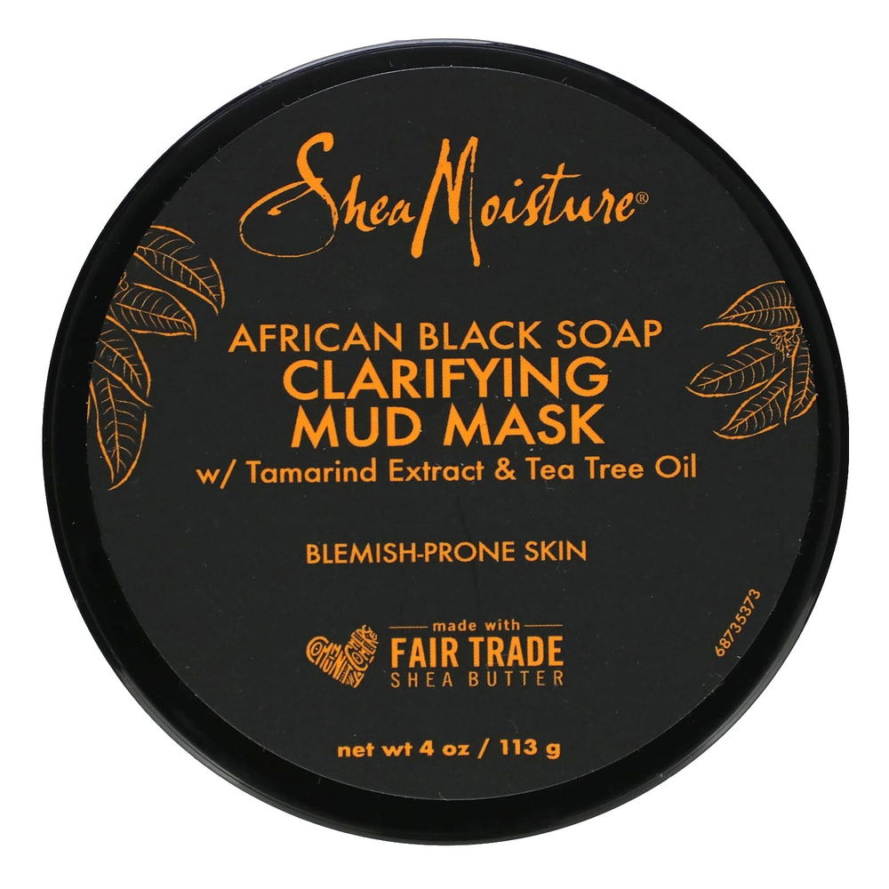 SheaMoisture, африканское черное мыло, очищающая грязевая маска с экстрактом тамаринда и маслом чайного дерева, 113 г (4 унции)