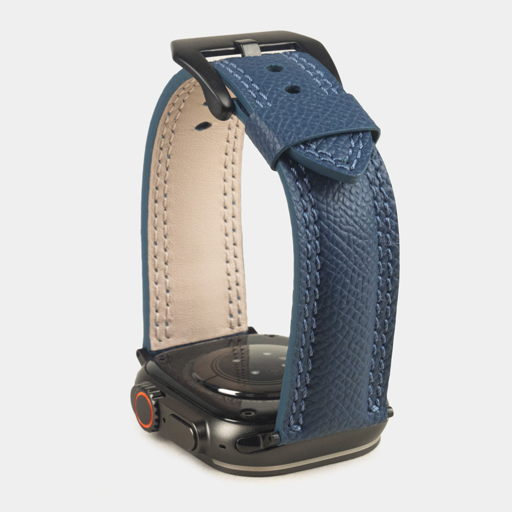 Ремешок для Apple Watch Ultra 49mm из кожи Saffiano синего цвета