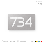 Номер на дверь 734, табличка на дверь для офиса, квартиры, кабинета, аудитории, склада, серая 120х70 мм, Айдентика Технолоджи