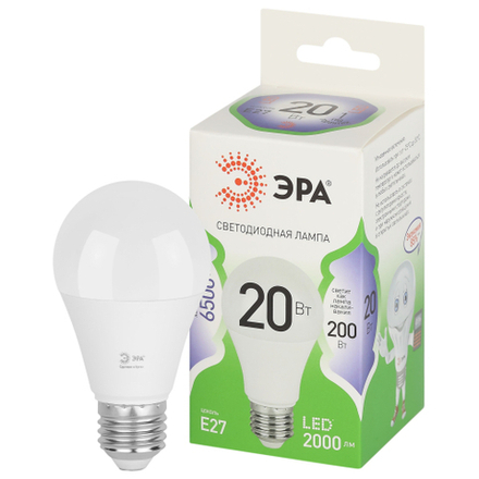 Лампа светодиодная ЭРА GREEN LINE LED A60-20W-865-E27 GL 20Вт груша холодный свет E27