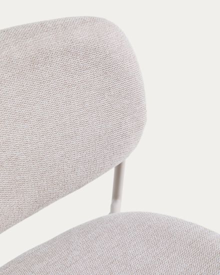 Полубарный стул Meli из бежевой синели с металлическими ножками, 65 см