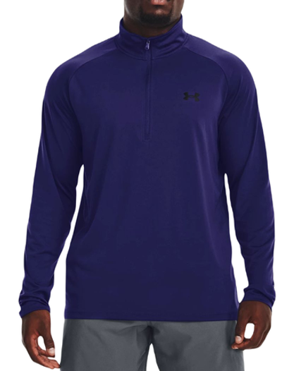 Мужская теннисная футболка теннисная Under Armour UA Tech 2.0 1/2 Zip M - sonar blue/black