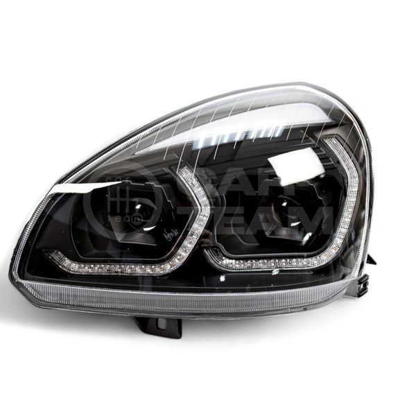 Фары Лада Приора передние в стиле BMW с 4-мя Bi LED модулями и плавающими поворотниками, черная маска (Китай)