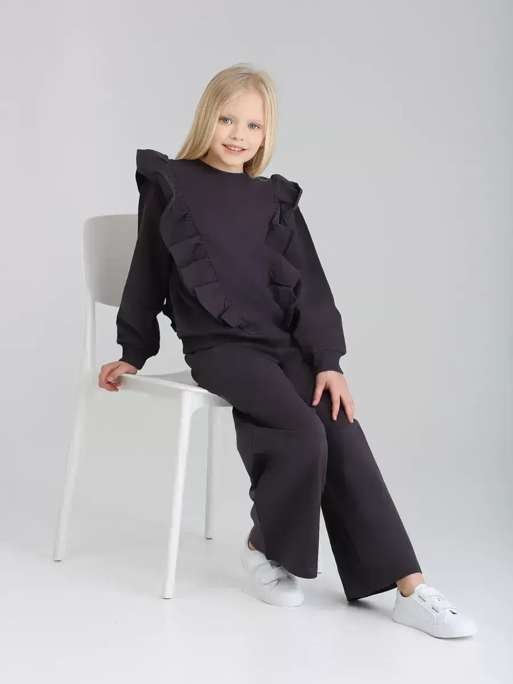 Костюм для девочки с брюками-палаццо на осень