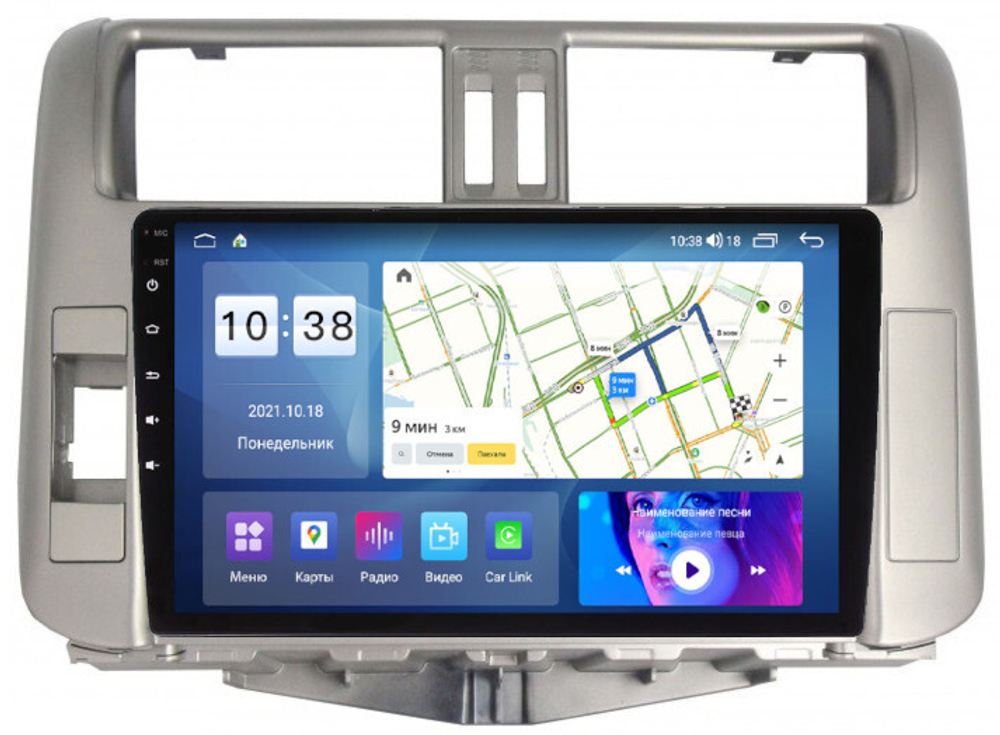 Магнитола для Toyota Land Cruiser Prado 150 2009-2013 - Parafar PF065UHD на Android 13, QLED, ТОП процессор, 8Гб+128Гб, CarPlay, 4G SIM-слот