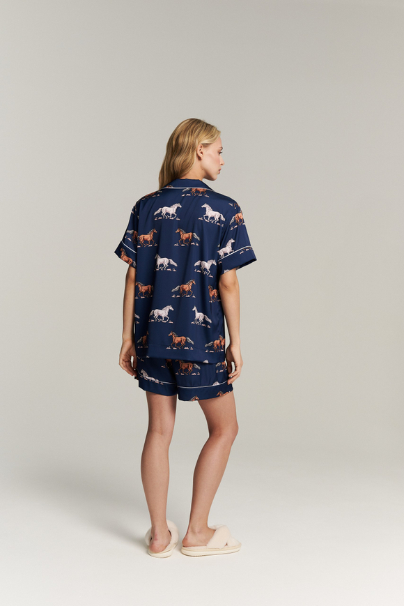 Шелковые шорты с кантом - лошади