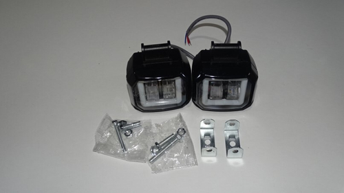 Фара светодиодная дополнительная 2 LED 12-80V с ДХО (квадрат) (TLT)