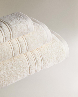 Zara Home - Банное полотенце с бордюром, бежевый, 90х150 см