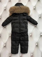 Черный зимний брендовый костюм для детей Buba Moncler