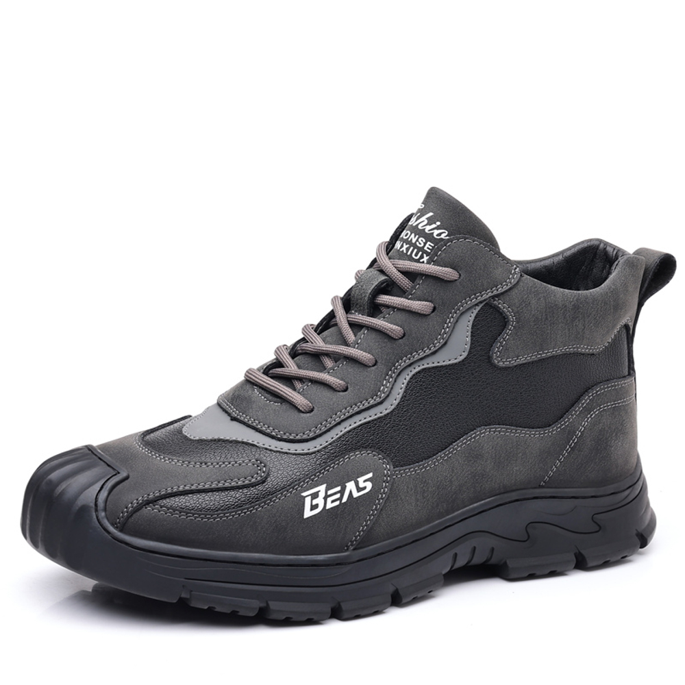 DAGUANGUIREN Work Boots Men"s High top Gray
