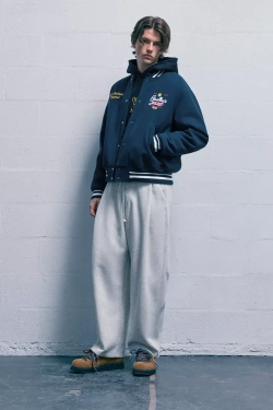 PULL&BEAR Куртка-бомбер "Stranger Things", синий