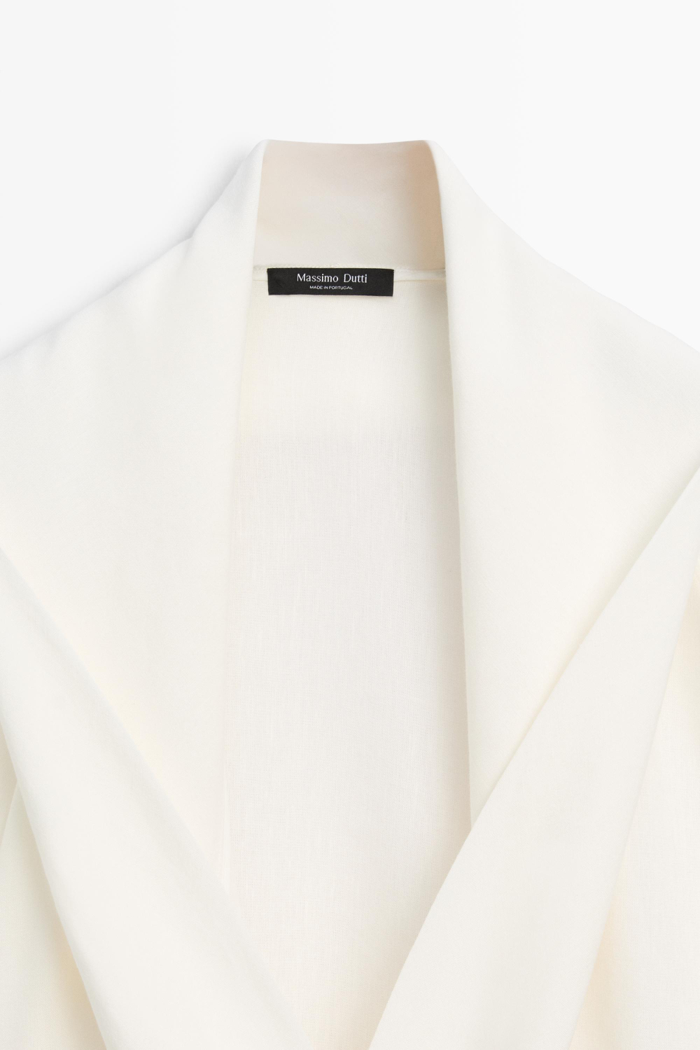 Massimo Dutti Струящаяся льняная рубашка с завязками, белый